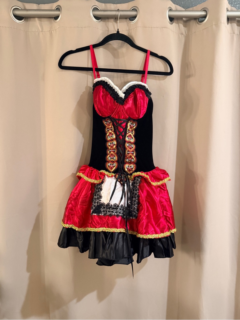 Spirit Red and Black  Costume Dress with Gold Trim